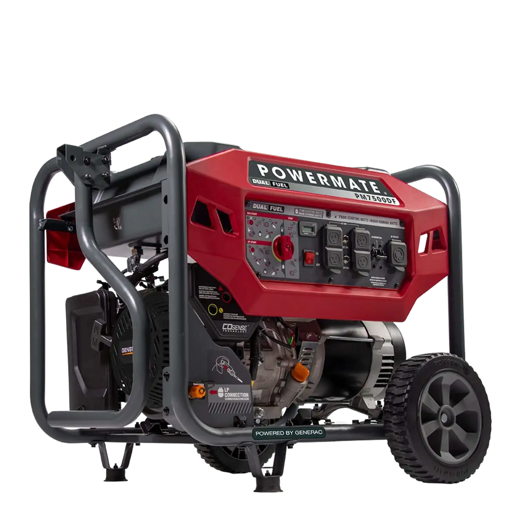 Generac/Powermate PM7500DF 6000W/7500W Recoil Start Dual Fuel Portable Generator with CO-Sense New
