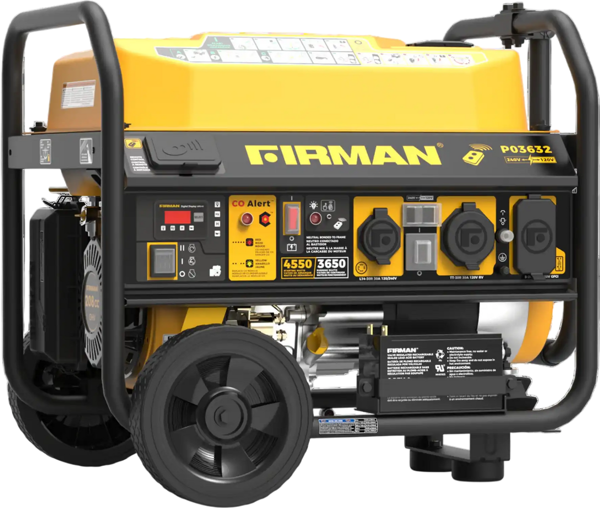 Firman P03632 3650W/4550W Generator Portable Gasoline 120/240V with Remote Start CO Alert New