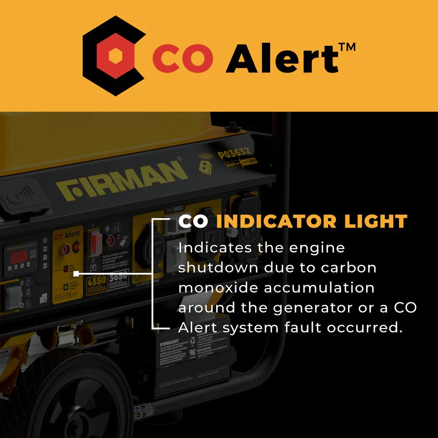 Firman P03632 3650W/4550W Generator Portable Gasoline 120/240V with Remote Start CO Alert New