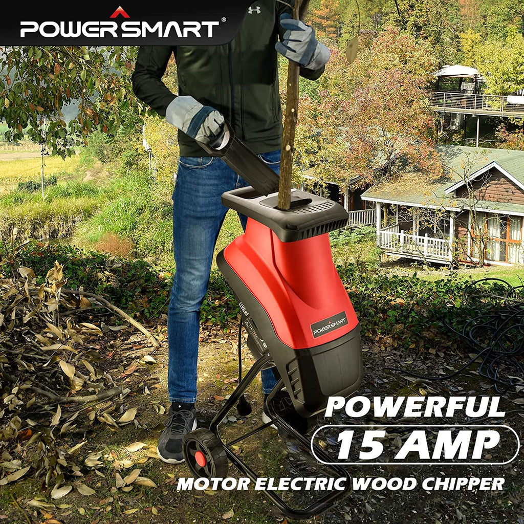 Powersmart PS10 Electric Wood Chipper Shredder 15 Amp 1.77" Diameter Blade New