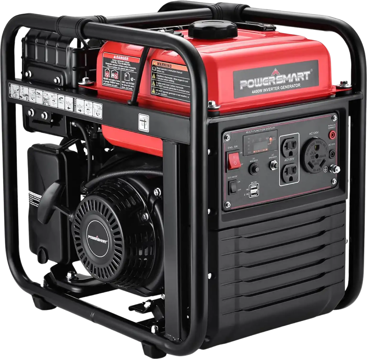 Powersmart PS5040 Inverter Generator Open Frame 3500W/4200W Low THD Parallel and RV Ready 4 Stroke Gas New