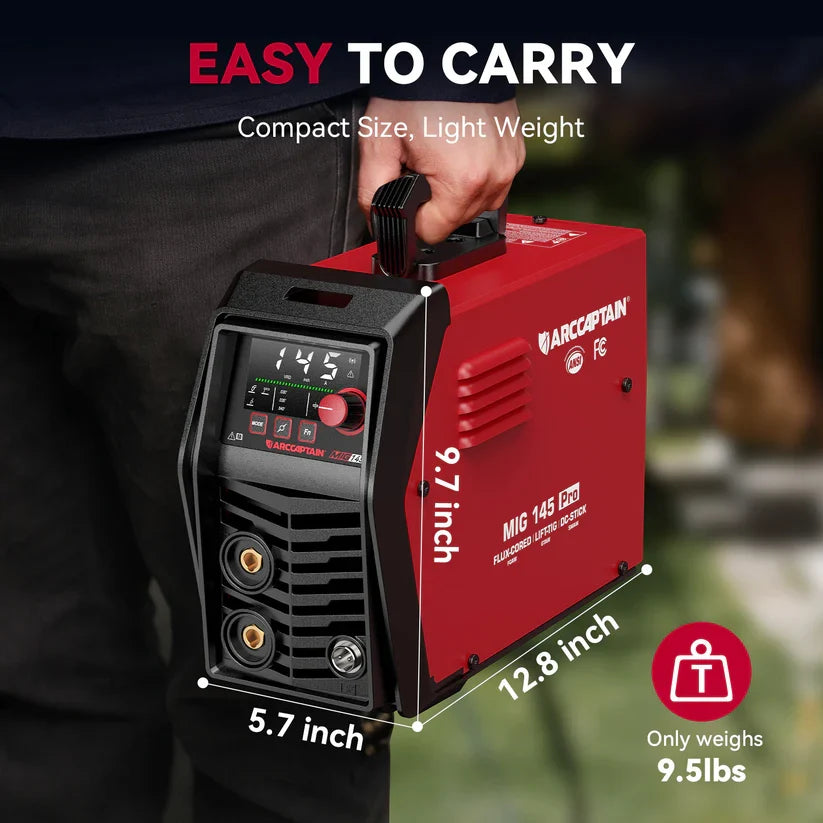 Arccaptain iControl MIG145 Pro Welder 3-in-1 Flux Core Synergic 145A 120V App Control New