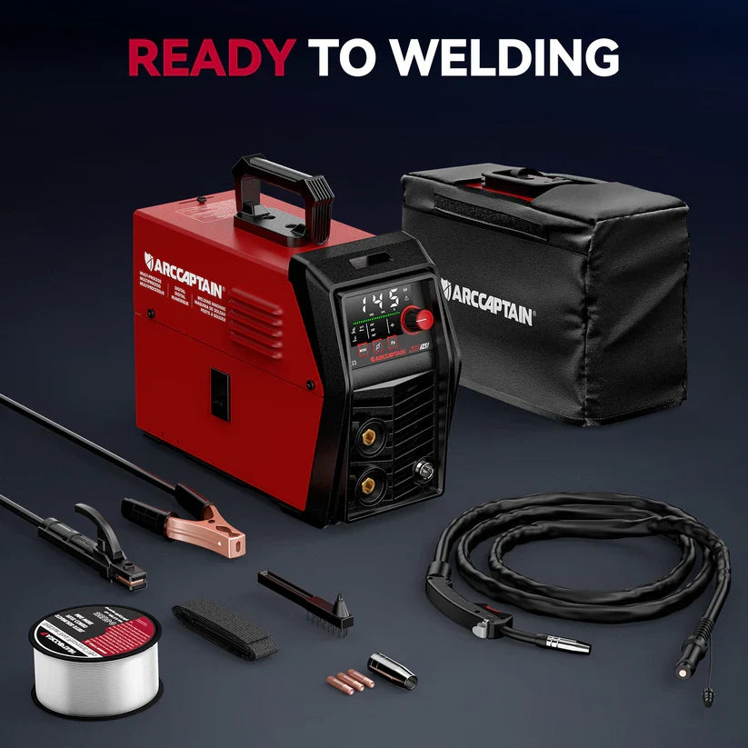 Arccaptain iControl MIG145 Pro Welder 3-in-1 Flux Core Synergic 145A 120V App Control New