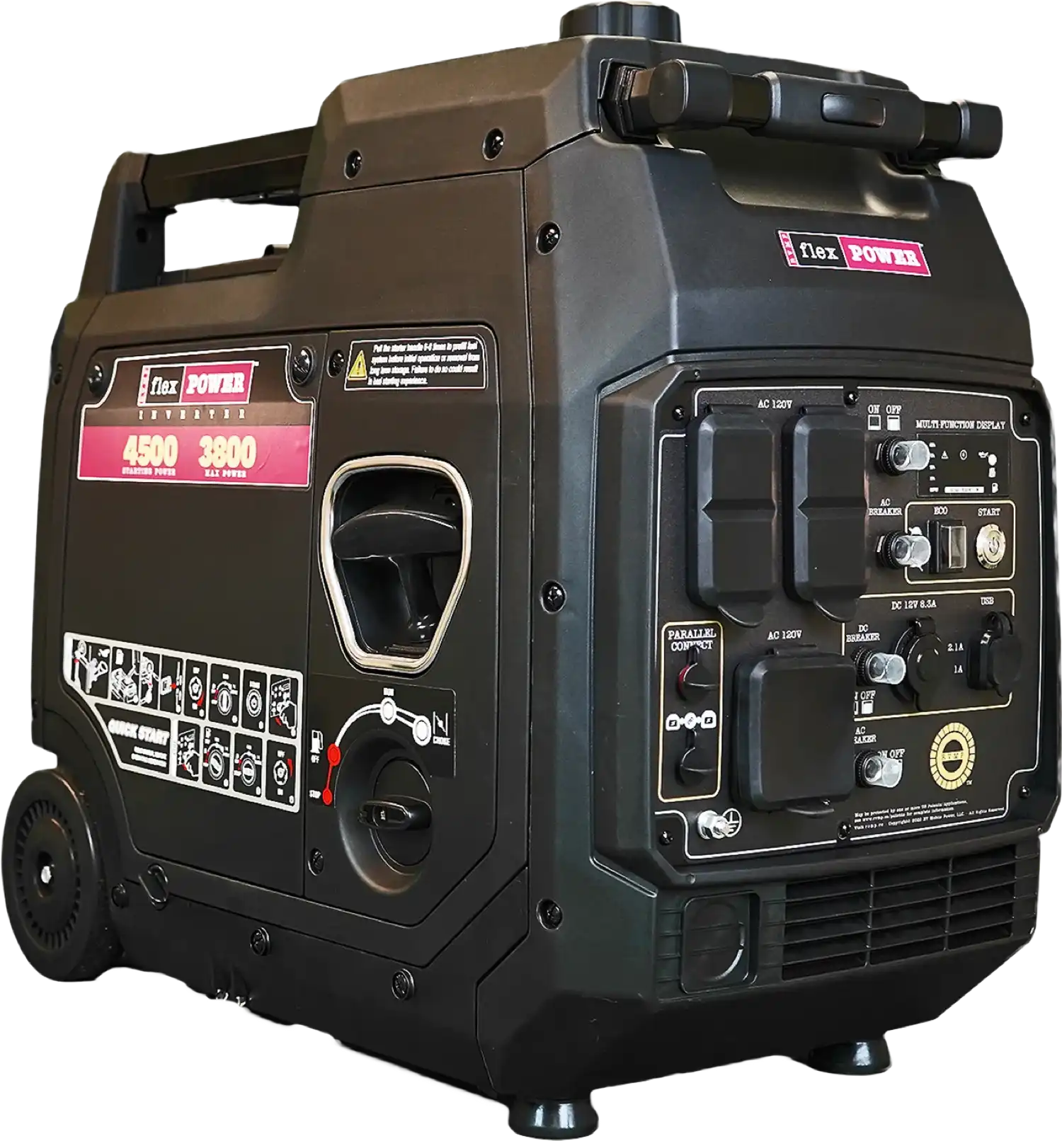 RVMP Flex Power 4500ies Inverter Generator 3600W/4500W Low THD RV and Parallel Ready Electric Start Gas New