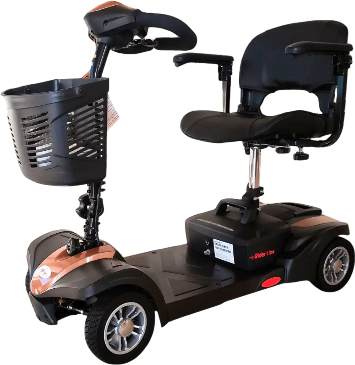 EV Rider Minirider Lite Mobility Scooter 4 Wheel 280 lbs. Capacity 4 MPH 10 Miles 12Ah SLA Rose Gold Open Box
