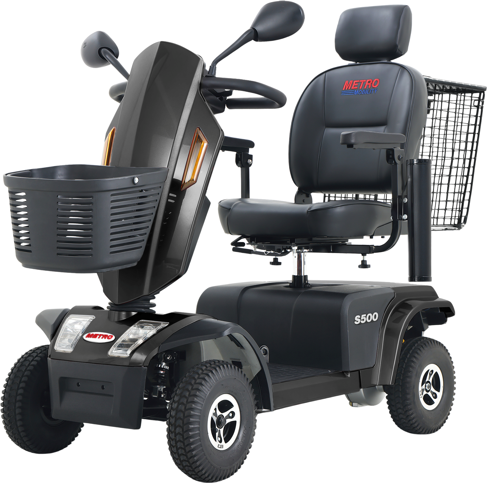 Metro Mobility S500 Mobility Scooter Electric Heavy Duty 4 Wheel 24V 52Ah 300W 8 MPH 25 Mile Range New