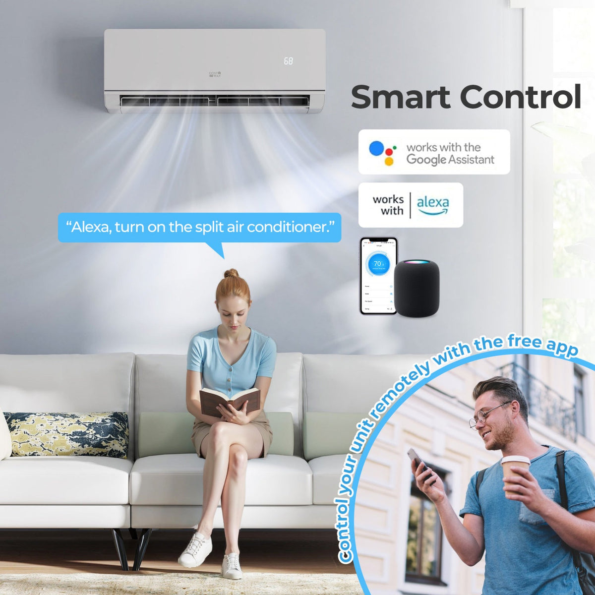 Costway 12,000 BTU 24 SEER2 115V Mini Split AC Wall Mount Bracket 32370276 New