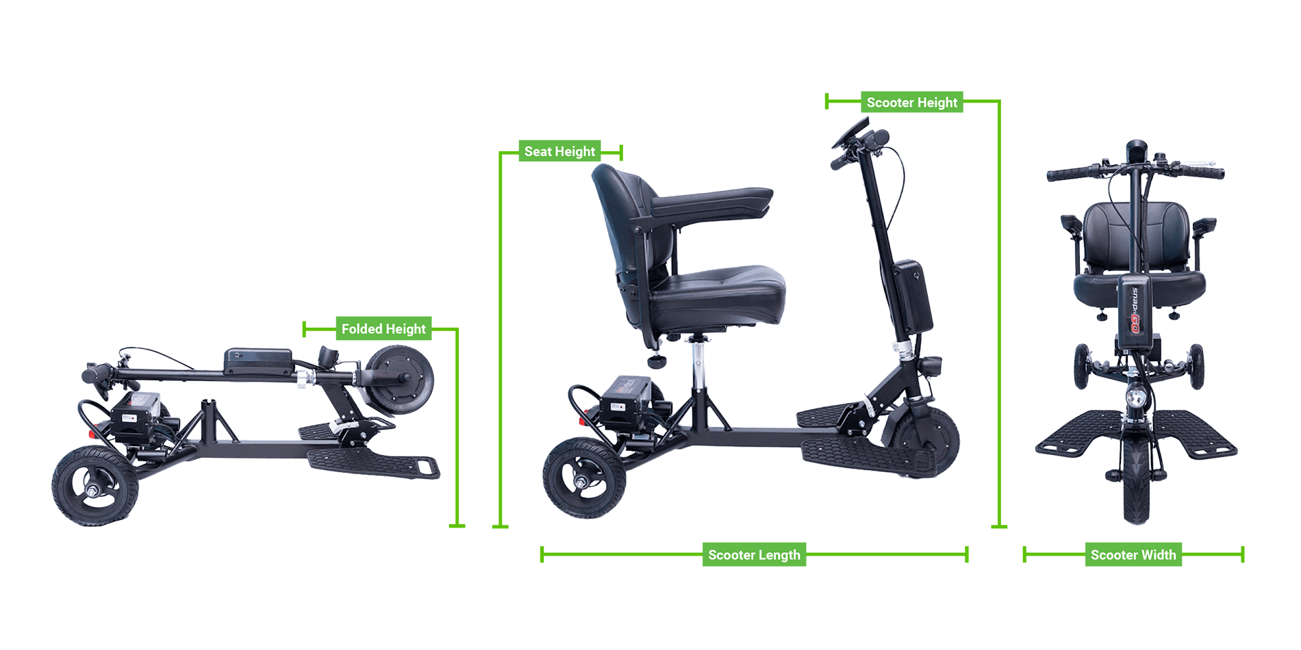 Glion Snapngo Foldable Lightweight Portable Mobility Travel Scooter 7 MPH Black New