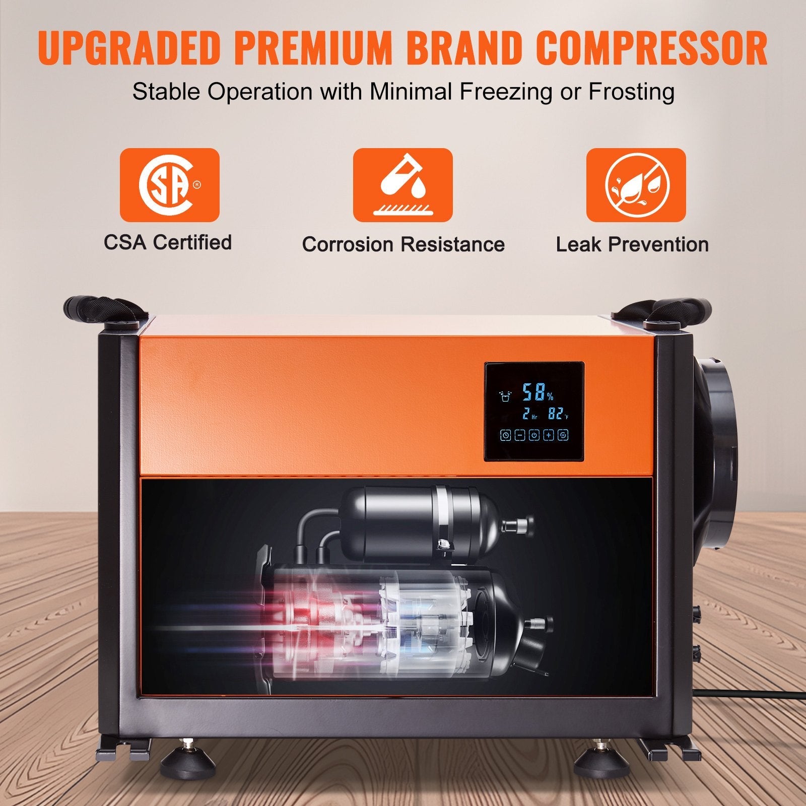 Vevor Commercial Basement/Crawlspace Dehumidifier 125 Pints 210 CFM with Auto Defrost New