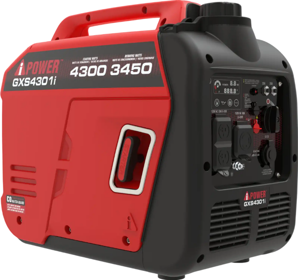 A-iPower GXS4301i 3450W/4300W Generator Gas Low THD Inverter CO Alert New