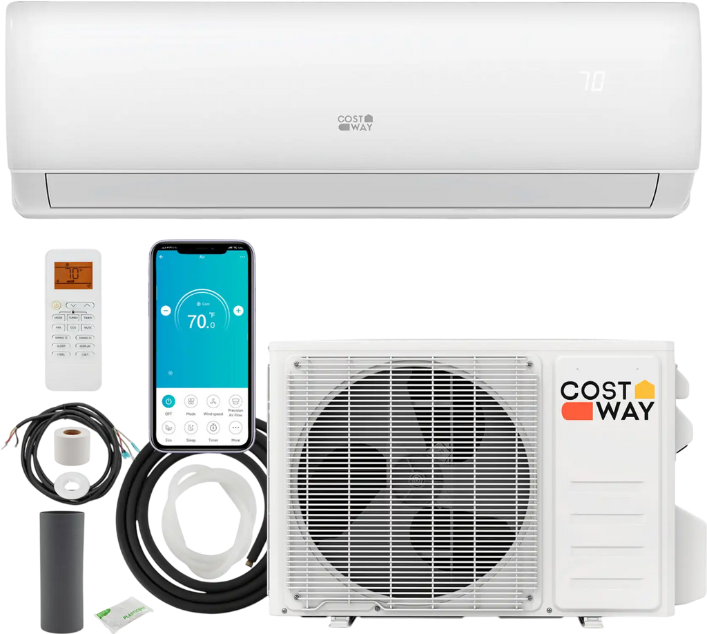 Costway EchoCool 23000 BTU Mini Split Air Conditioner Heat Pump 208/230V 76651384 New