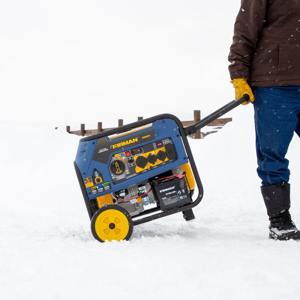 Firman T07571F 7500W/9400W Electric Start 50A Tri-Fuel Gas Propane Natural Gas Generator Manufacturer RFB