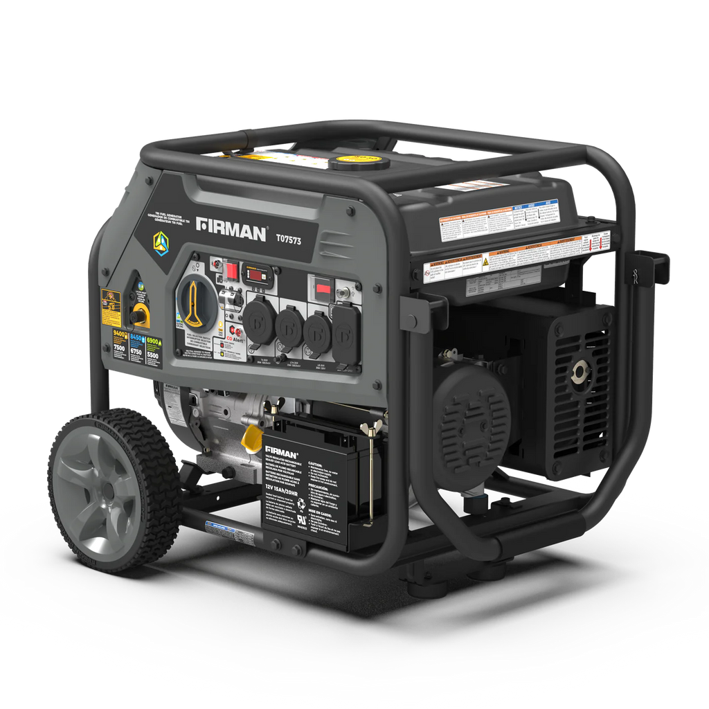 Firman T07573 Tri-Fuel Gas Propane Natural Gas Generator 7500W/9400W 120/240V with Electric Start Manufacturer RFB