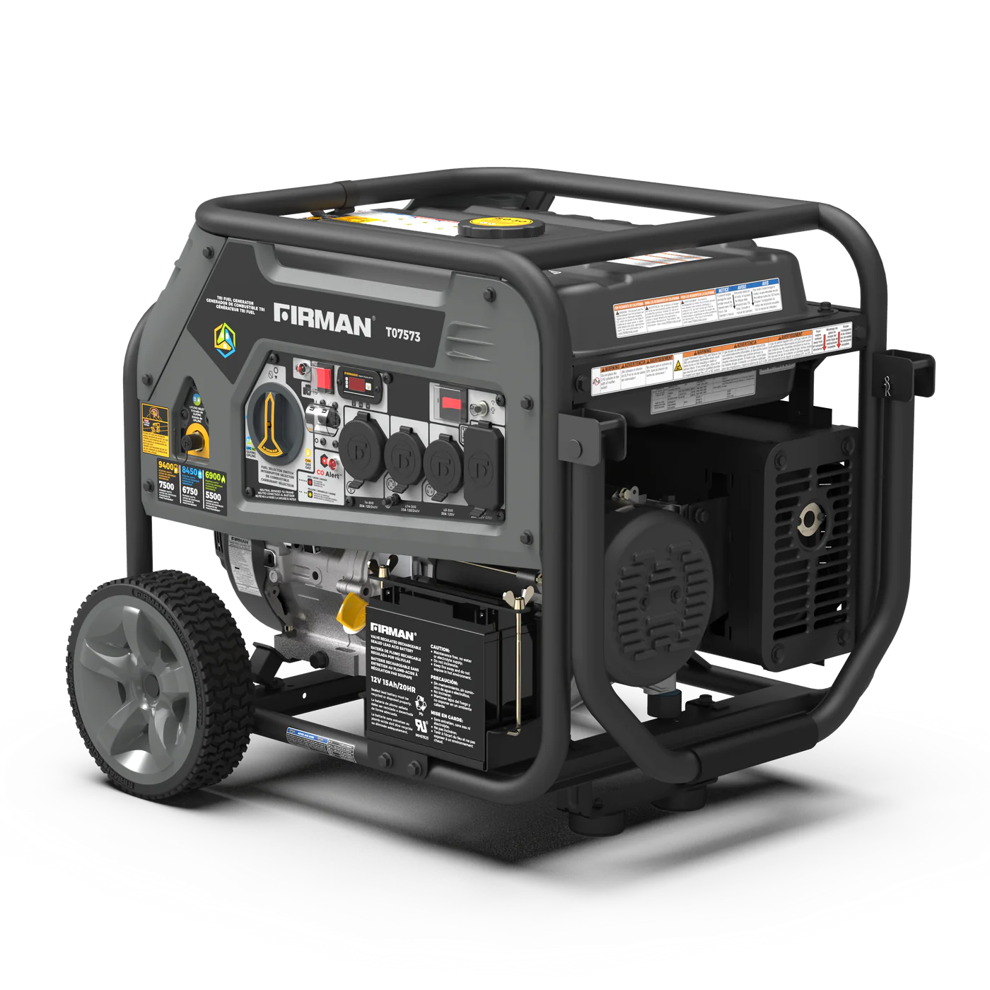 Firman T07573 Tri-Fuel Gas Propane Natural Gas Generator 7500W/9400W 120/240V with Electric Start Manufacturer RFB