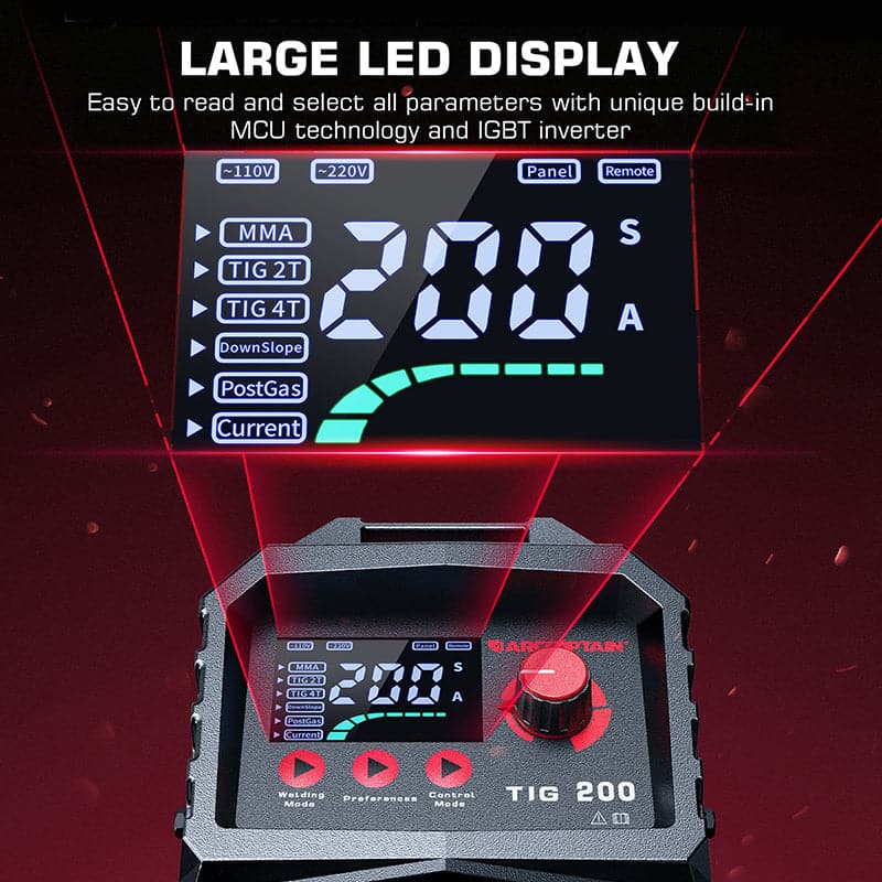 Arccaptain TIG200 Welder DC TIG High-Frequency 200A IGBT Inverter 110/220V New