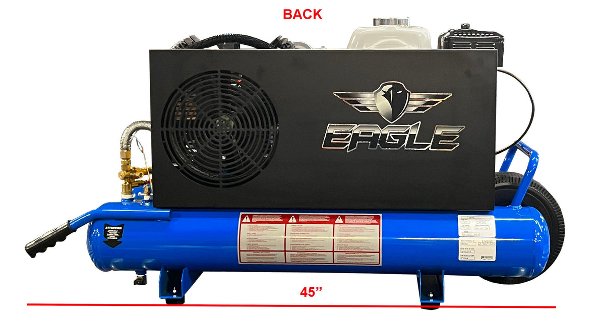 Eagle TT90GE Air Compressor Wheelbarrow 150 PSI 10 Gallon 18.5 CFM 9 HP Honda GX270 Electric Start New