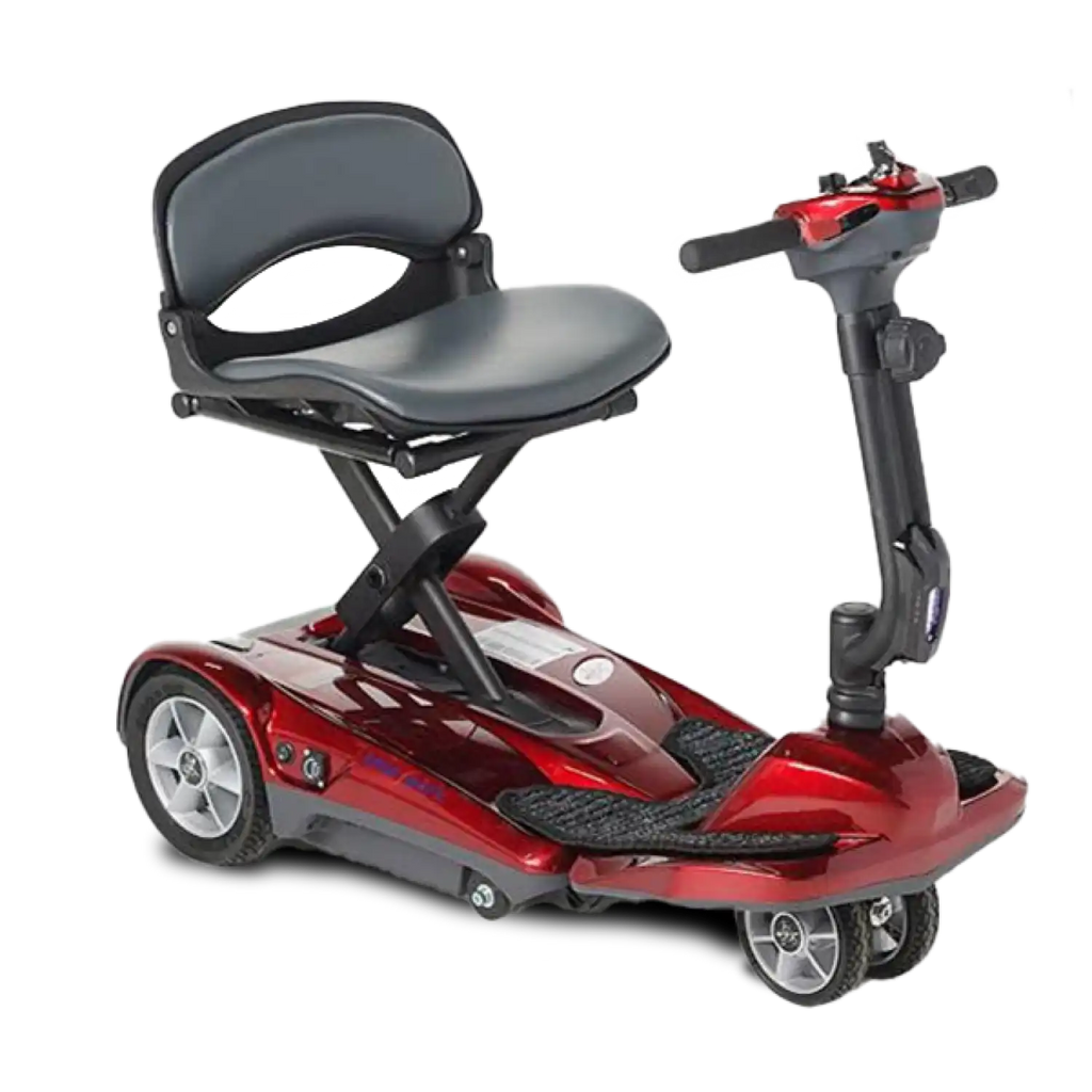 EV Rider Transport AF+ Automatic Folding Scooter Burgundy Red Open Box