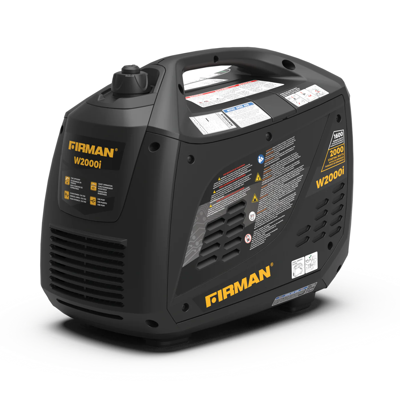 Firman W01682F Gas Inverter Generator 1600W/2000W 30 Amp Low THD Manufacturer RFB