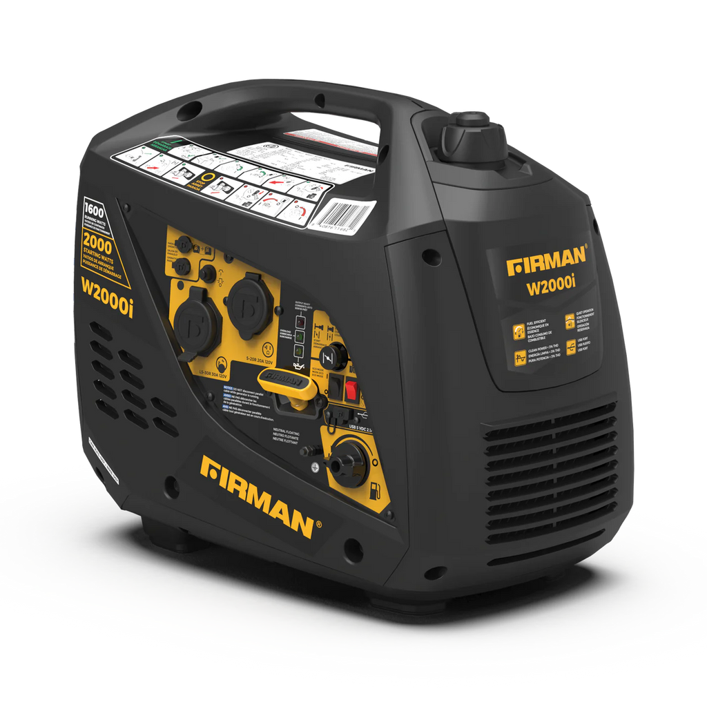 Firman W01682F Gas Inverter Generator 1600W/2000W 30 Amp Low THD Manufacturer RFB