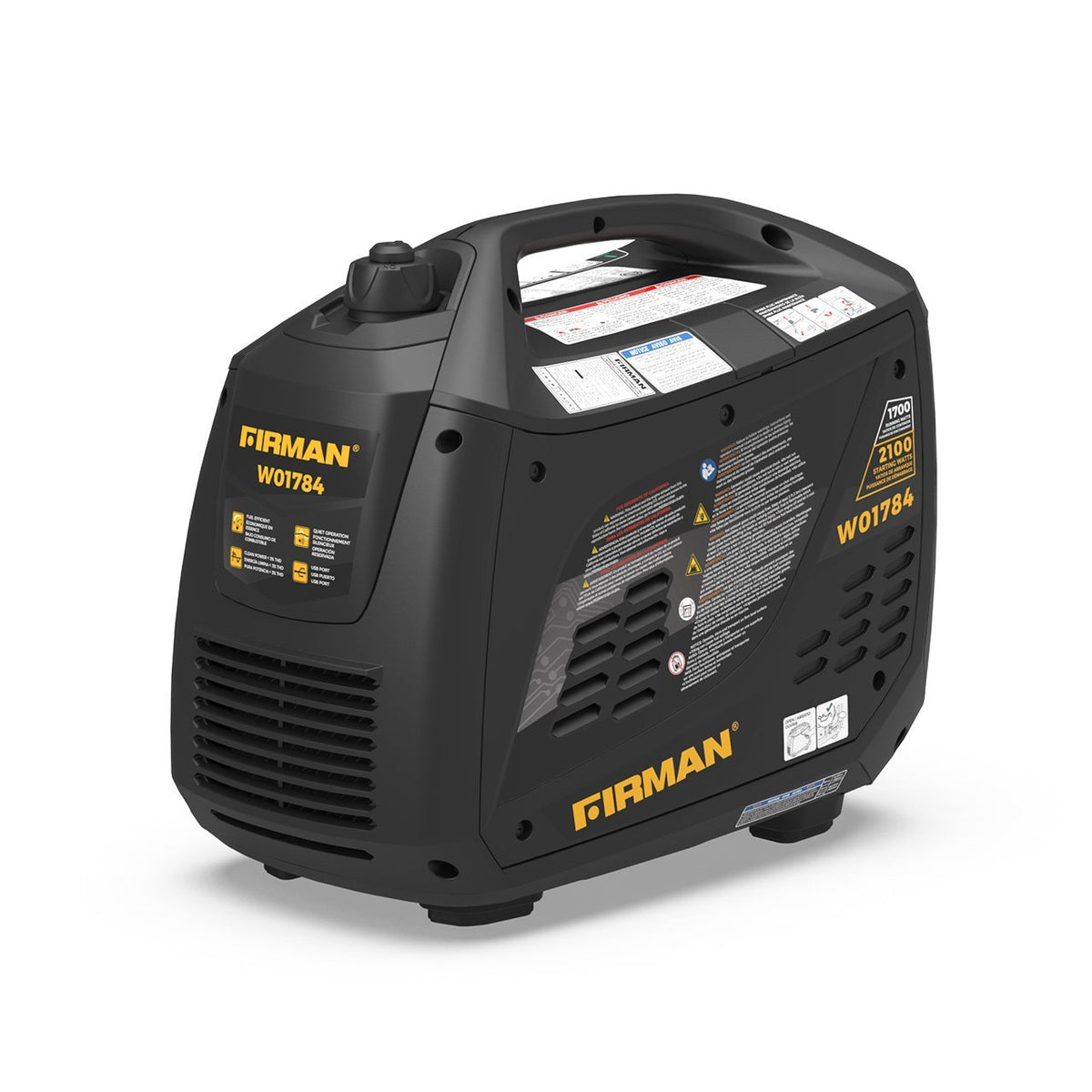 Firman W01784 30 Amp 1700W/2100W Recoil Start Gas Inverter Generator New