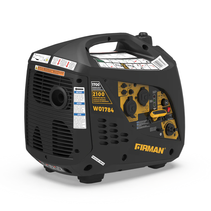 Firman W01784F Gas Inverter Generator 1700W/2100W 30 Amp Low THD Manufacturer RFB