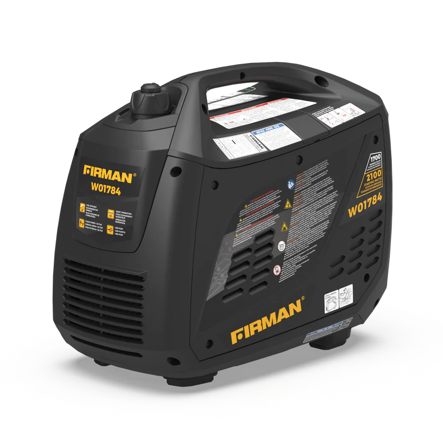 Firman W01784F Gas Inverter Generator 1700W/2100W 30 Amp Low THD Manufacturer RFB