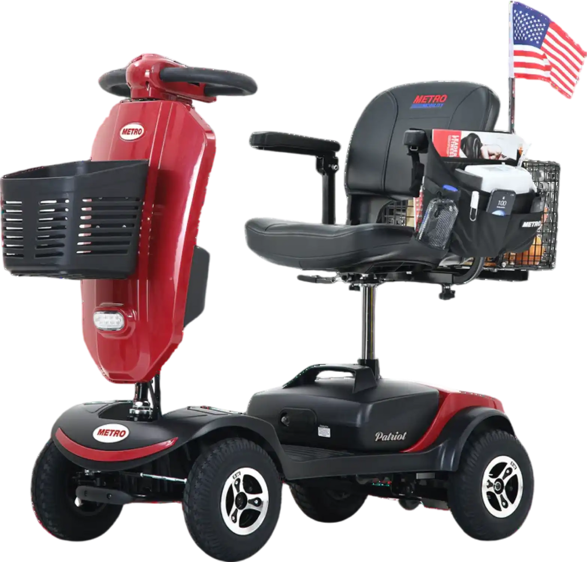 Metro Mobility Patriot 4 Wheel Mobility Scooter Electric 24V 12Ah 300W 4.97 MPH 10 Mile Range New