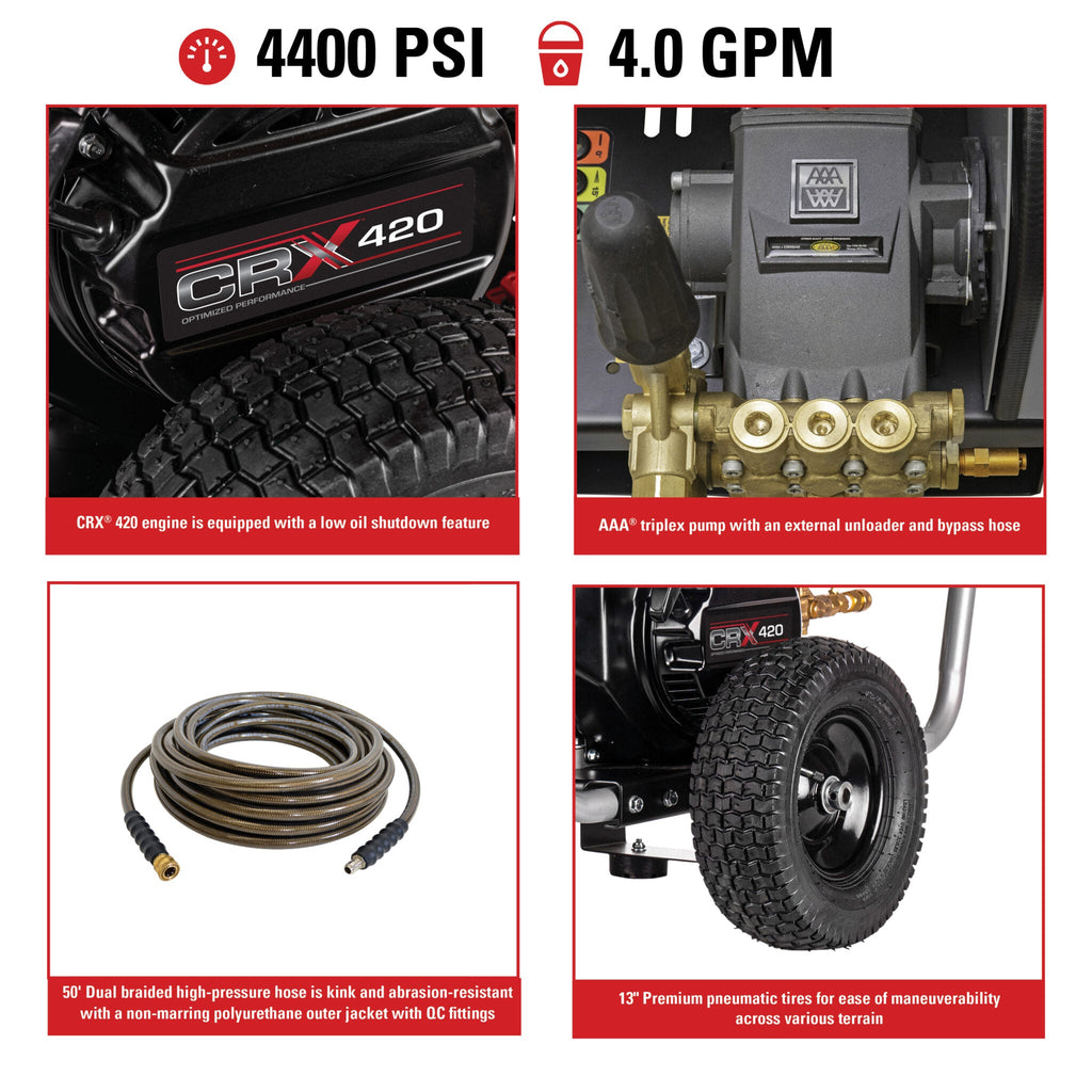 Simpson WB60824 Water Blaster Pressure Washer 4400 PSI 4 GPM with CRX 420 Engine New