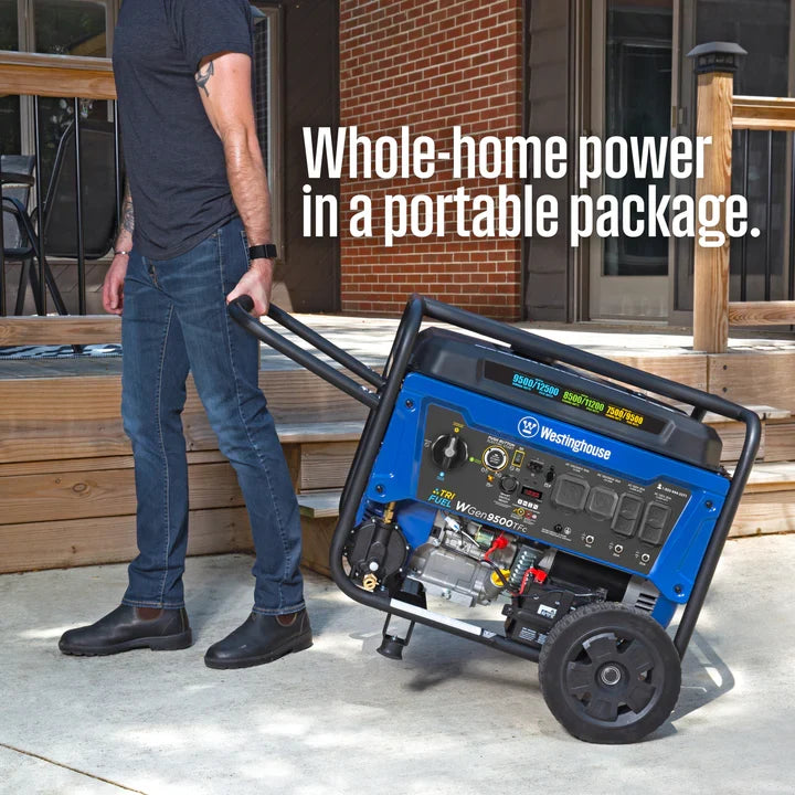 Westinghouse WGen9500TFc Generator 9500W/12500W 50 Amp Remote Start Tri-Fuel with CO Sensor New
