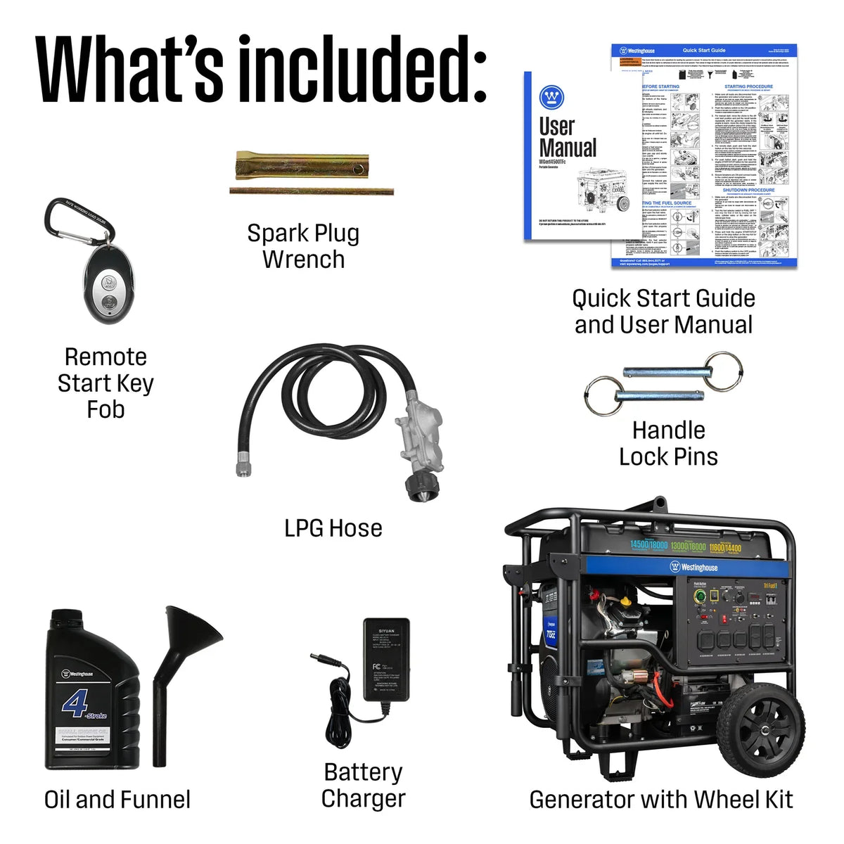 Westinghouse WGen14500TFc 14500W/18000W Generator Tri-Fuel Gasoline Liquid Propane Natural Gas CO Sensor Remote Start New