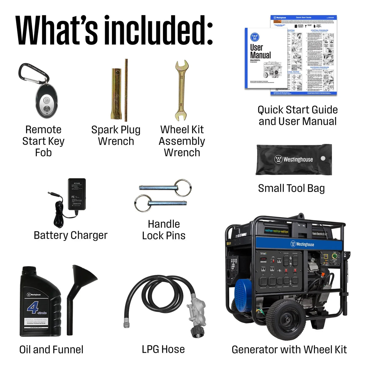 Westinghouse WGen20000TFc 20000W/28000W Generator Tri-Fuel 50A Gasoline Liquid Propane Natural Gas CO Sensor Remote Start New