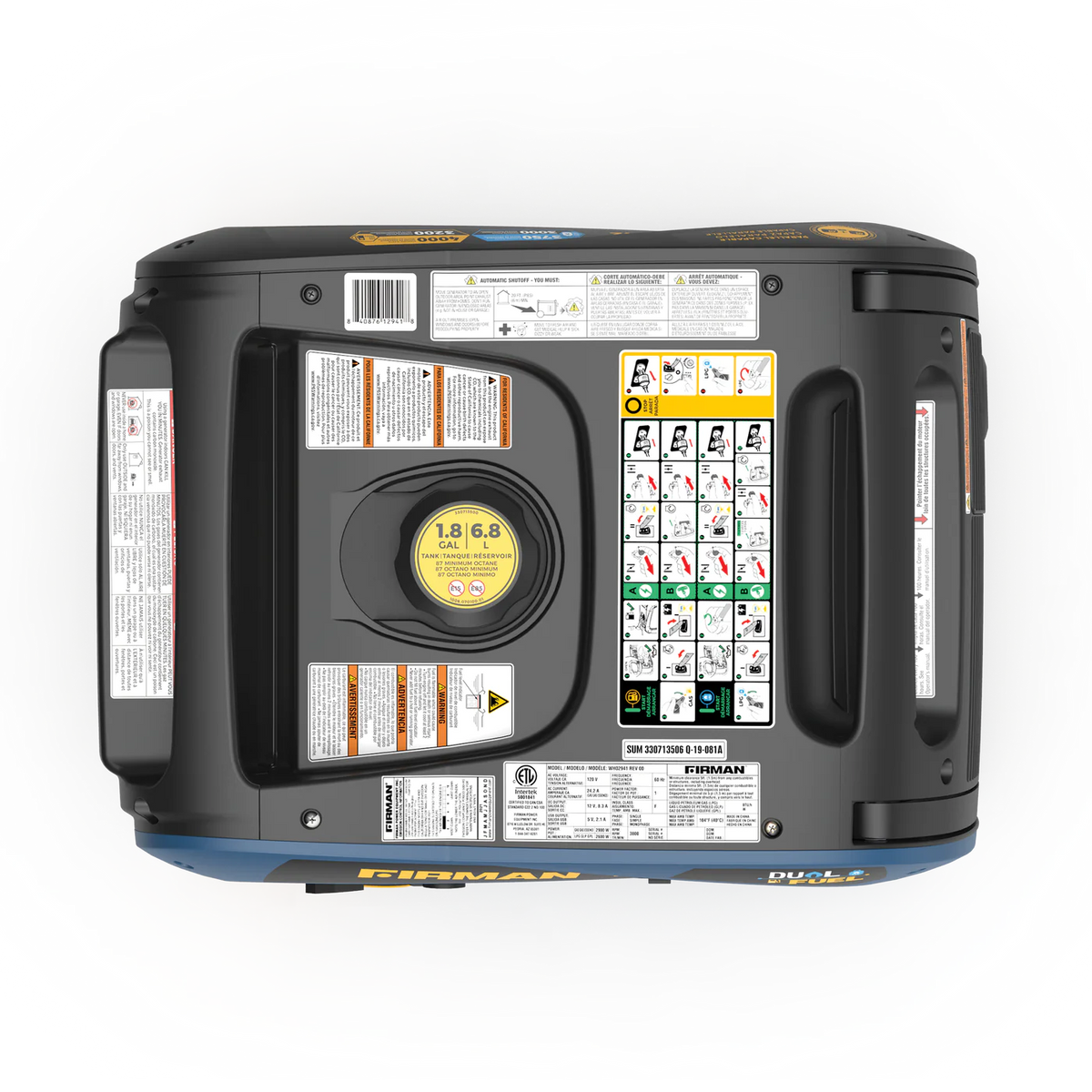 Firman WH03242 Dual Fuel Gas Propane Inverter Generator 3200W/4000W 30 Amp Low THD Parallel Ready with Electric Start Open Box