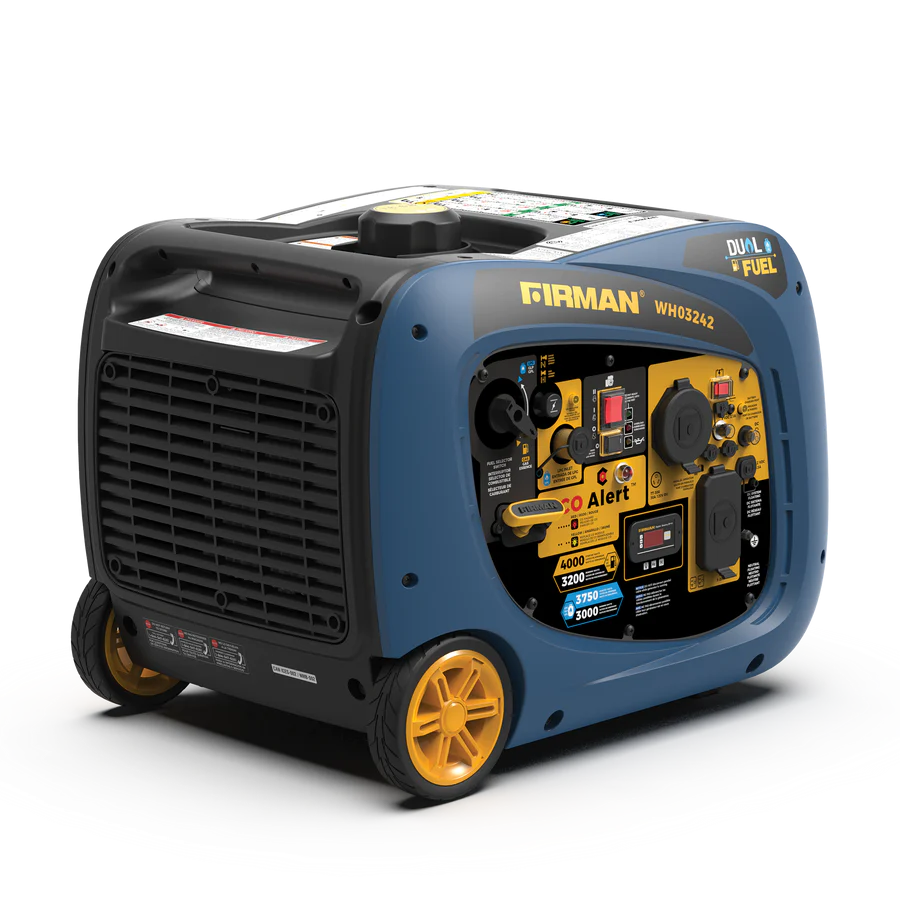Firman WH03242 Dual Fuel Gas Propane Inverter Generator 3200W/4000W 30 Amp Low THD Parallel Ready with Electric Start Manufacturer Refurbished