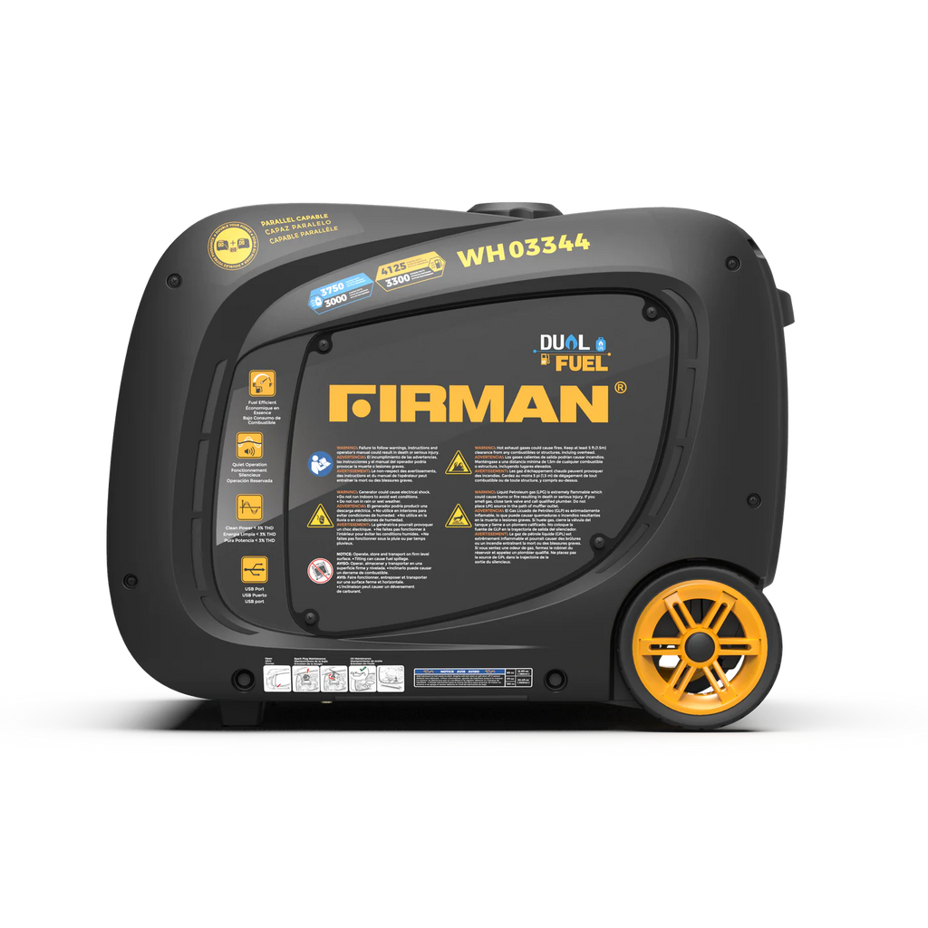 Firman WH03344 Dual Fuel Inverter Generator 3300W/4125W 30 Amp Electric Start New