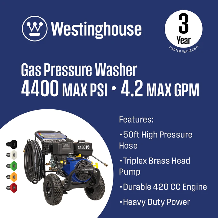 Westinghouse WPX4400 Pressure Washer 4400 PSI 4.2 GPM Gas New