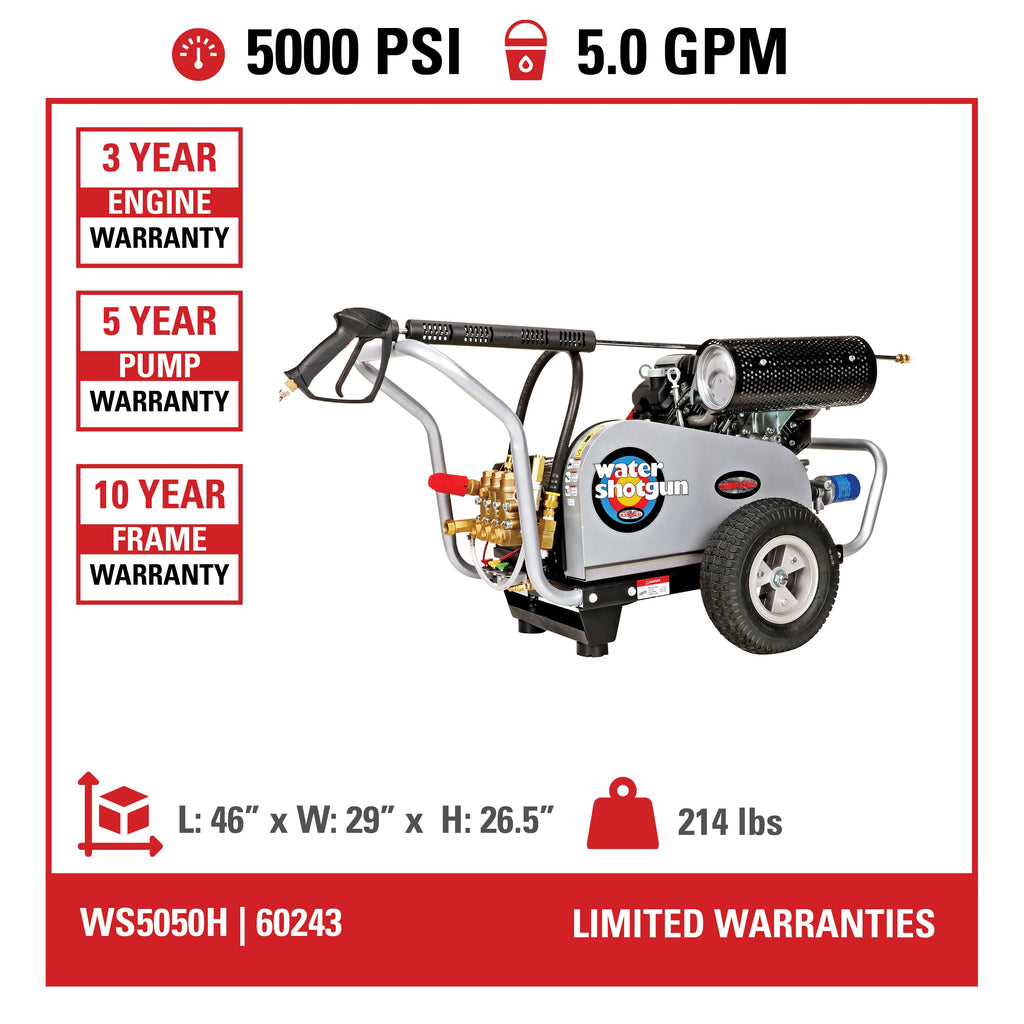 Simpson WS5050H Water Shotgun Pressure Washer 5000 PSI 5 GPM Honda GX690 Electric Start New