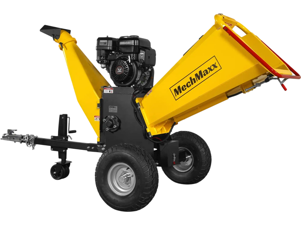 MechMaxx P4206 Wood Chipper 6" Electric Start ZONSEN 420cc 13.4HP Gasoline Engine Powered Drum New