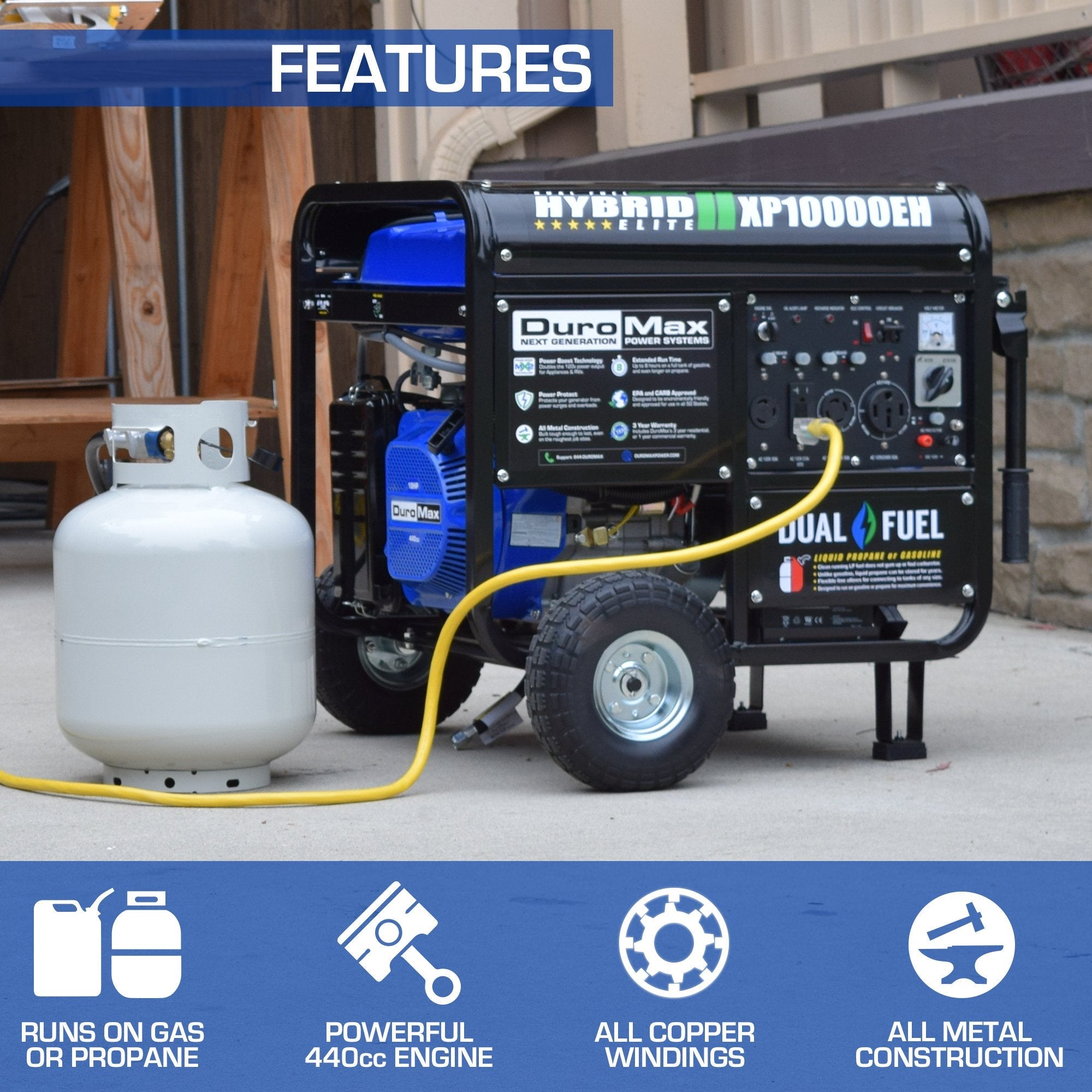 DuroMax XP10000EH 8000W/10000W Dual Fuel Electric Start Generator New