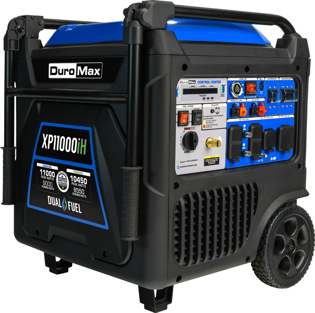 DuroMax XP11000iH 9000W/11000W Dual Fuel Generator Gas Propane Remote Start Inverter CO Alert New