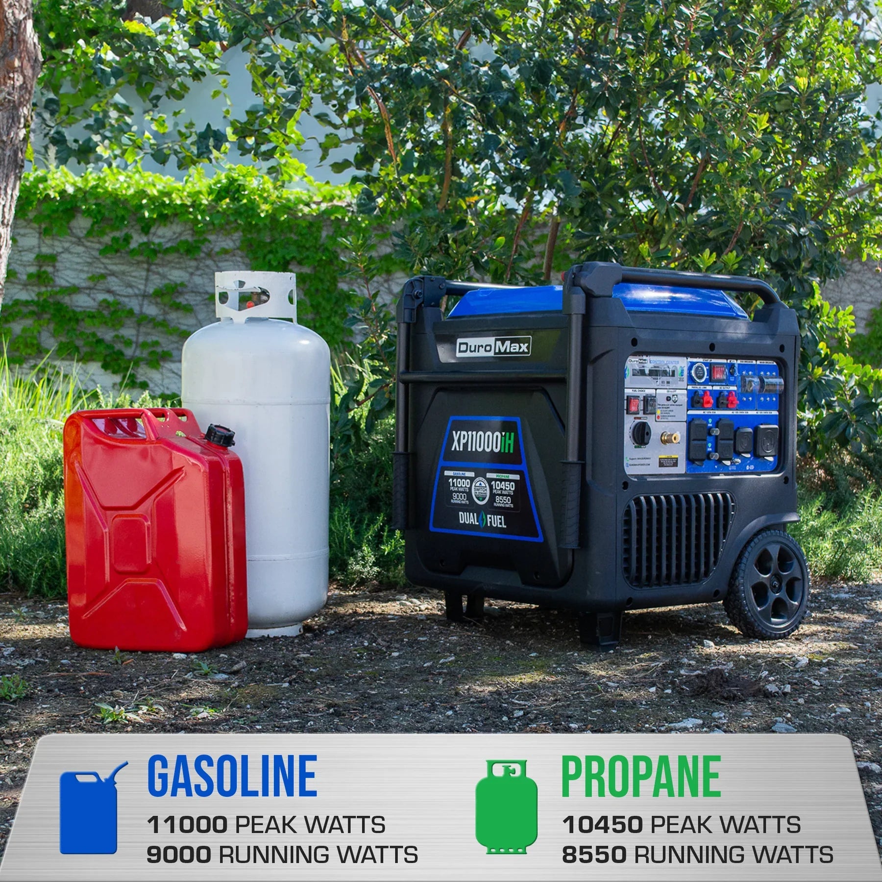 DuroMax XP11000iH 9000W/11000W Dual Fuel Generator Gas Propane Remote Start Inverter CO Alert New