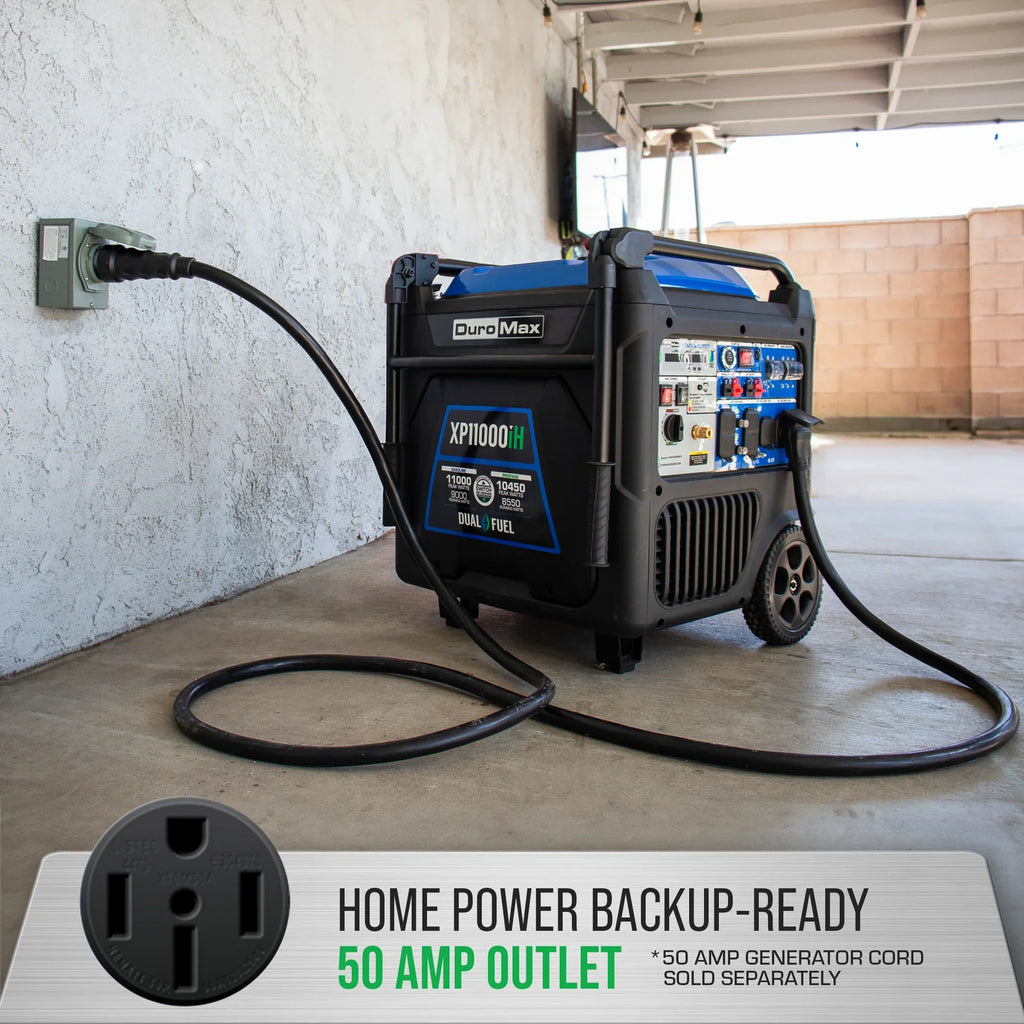 DuroMax XP11000iH 9000W/11000W Dual Fuel Generator Gas Propane Remote Start Inverter CO Alert New