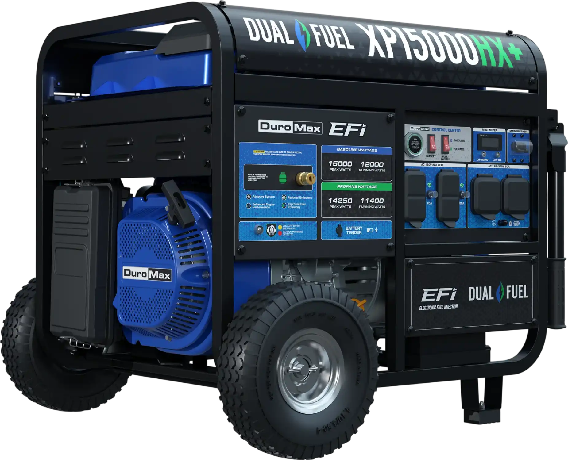 Duromax XP15000HX+ 12,000/15,000W Generator EFI Dual Fuel Gas Propane 50A Remote Start CO Alert New