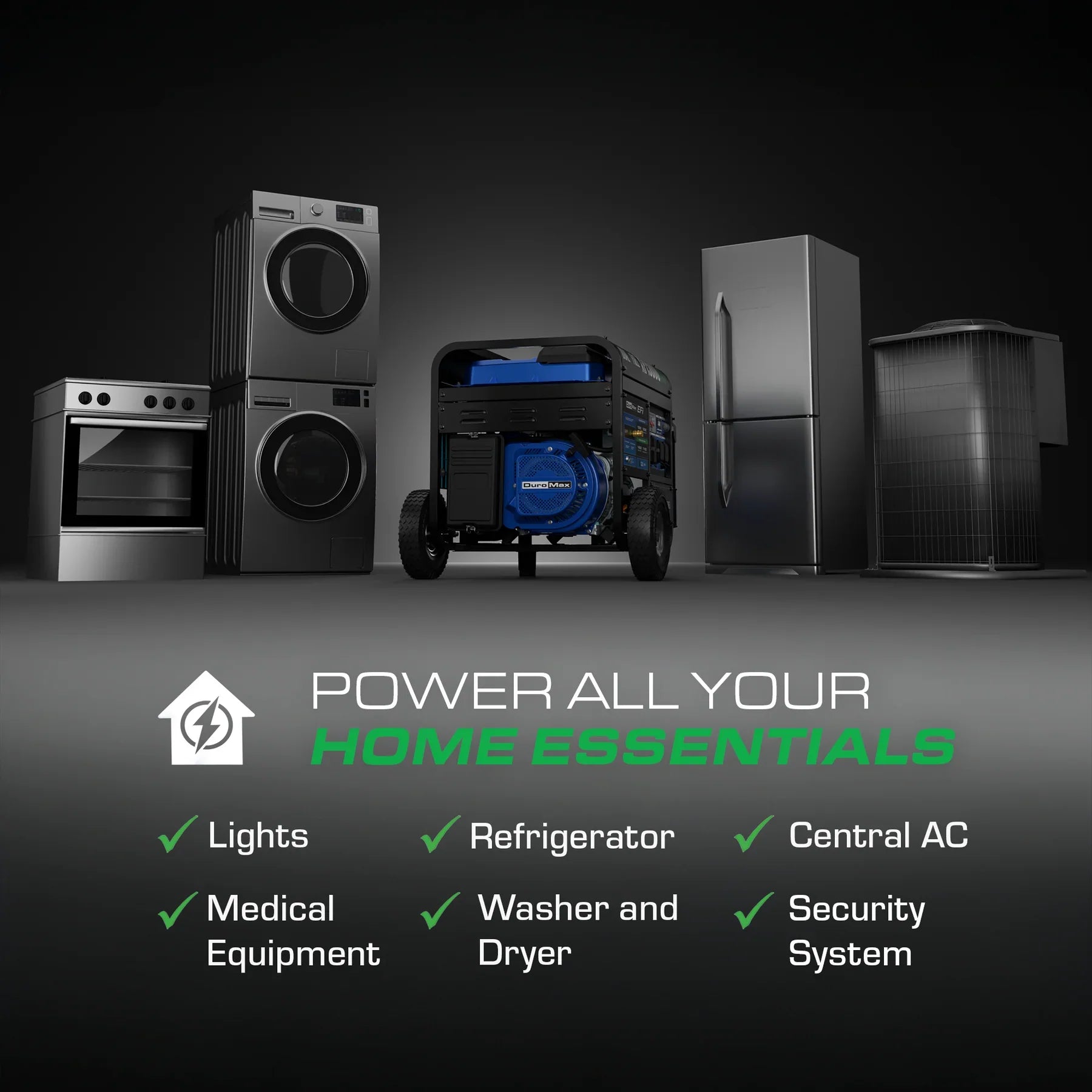 Duromax XP15000HX+ 12,000/15,000W Generator EFI Dual Fuel Gas Propane 50A Remote Start CO Alert New