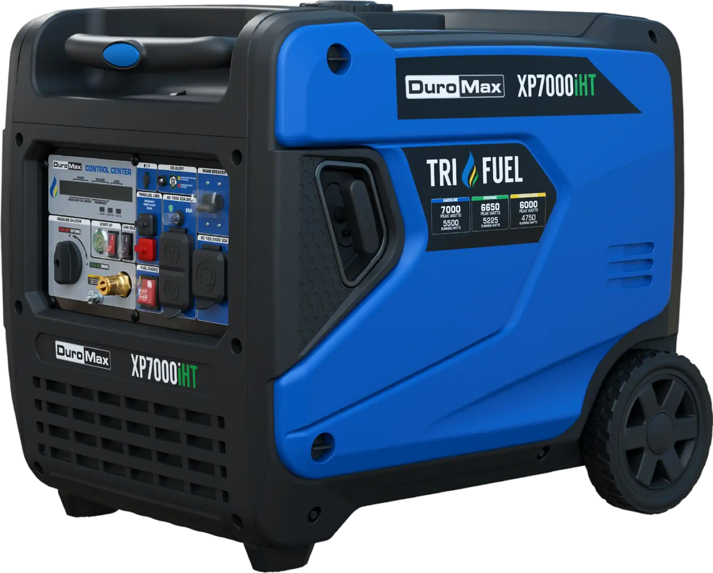 DuroMax XP7000iHT 5500W/7000W Tri Fuel Generator Gas Propane NG Remote Start Inverter CO Alert New
