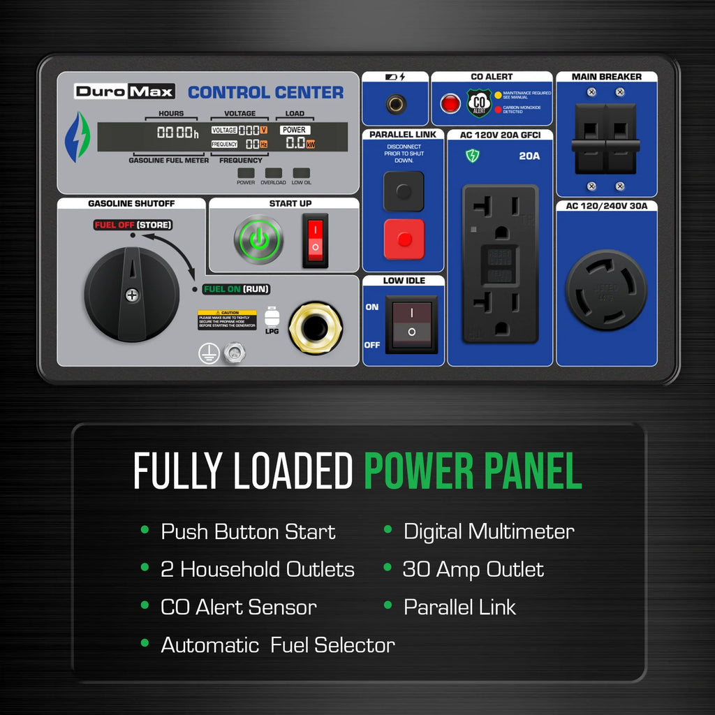 DuroMax XP7000iH 5500W/7000W Dual Fuel Generator Gas Propane Remote Start Inverter CO Alert New