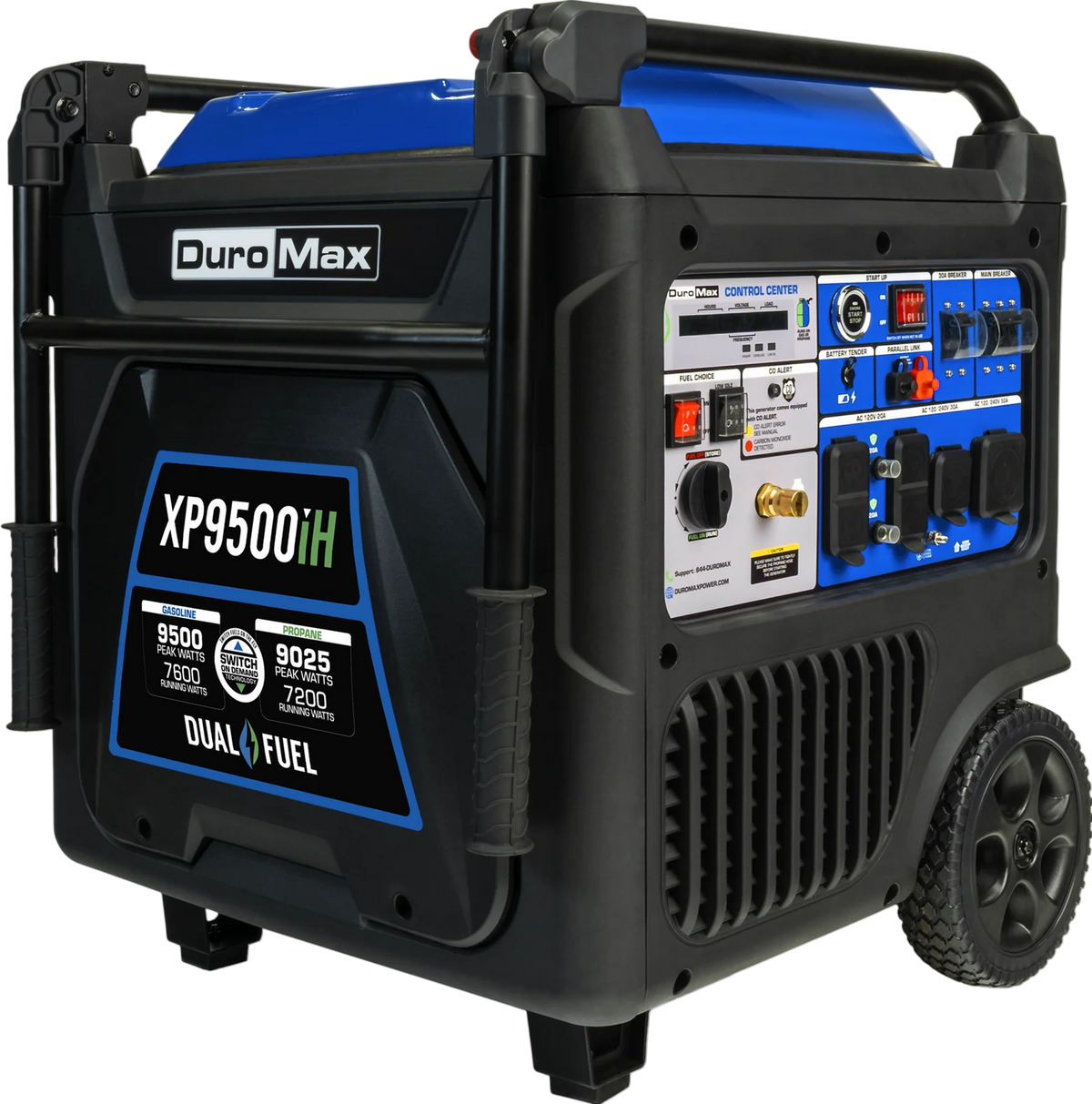 DuroMax XP9500iH 7600W/9500W Dual Fuel Generator Gas Propane Remote Start Inverter CO Alert New