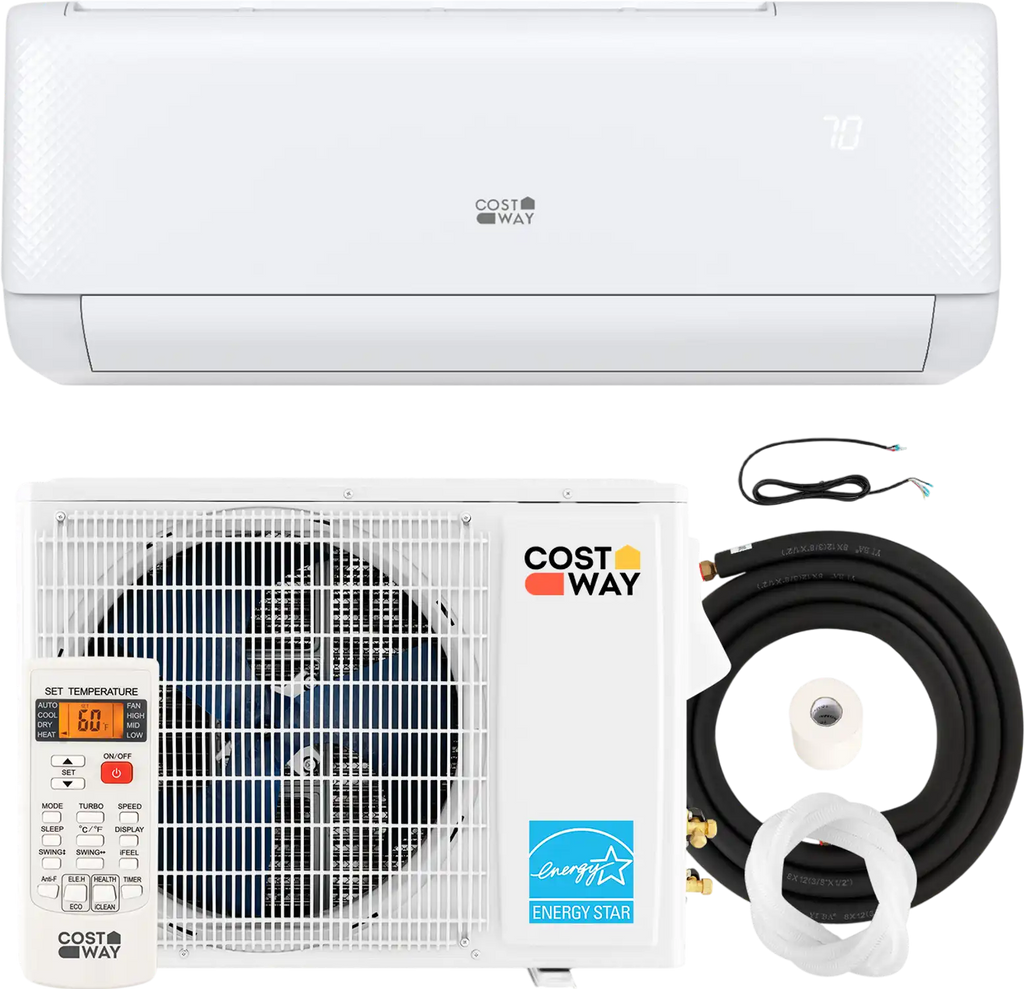 Costway Airtural 18,000 BTU 21 SEER2 Ductless Mini Split Air Conditioner Heater 208-230V Energy Star 29843657 New