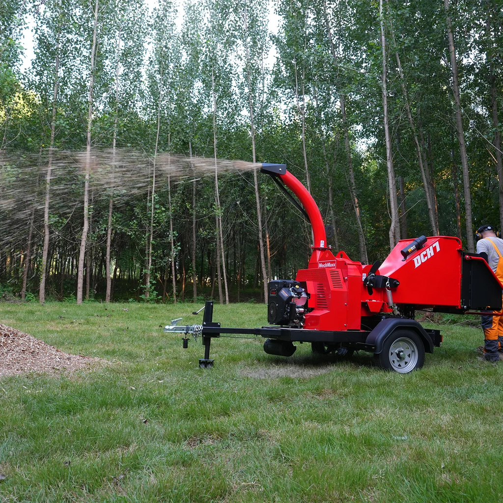 MechMaxx DCH7 Wood Chipper 25HP 750cc Twin Cylinder ZONSEN Petrol Engine 7" Hydraulic Feeding New