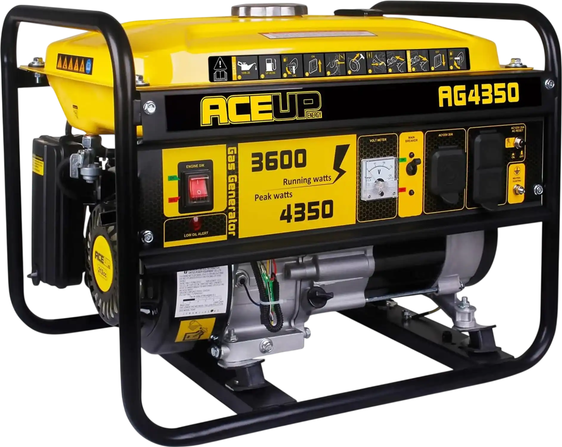 Aceup Energy AG4350 Portable Generator 3600/4350W Gas Powered 30A CARB New