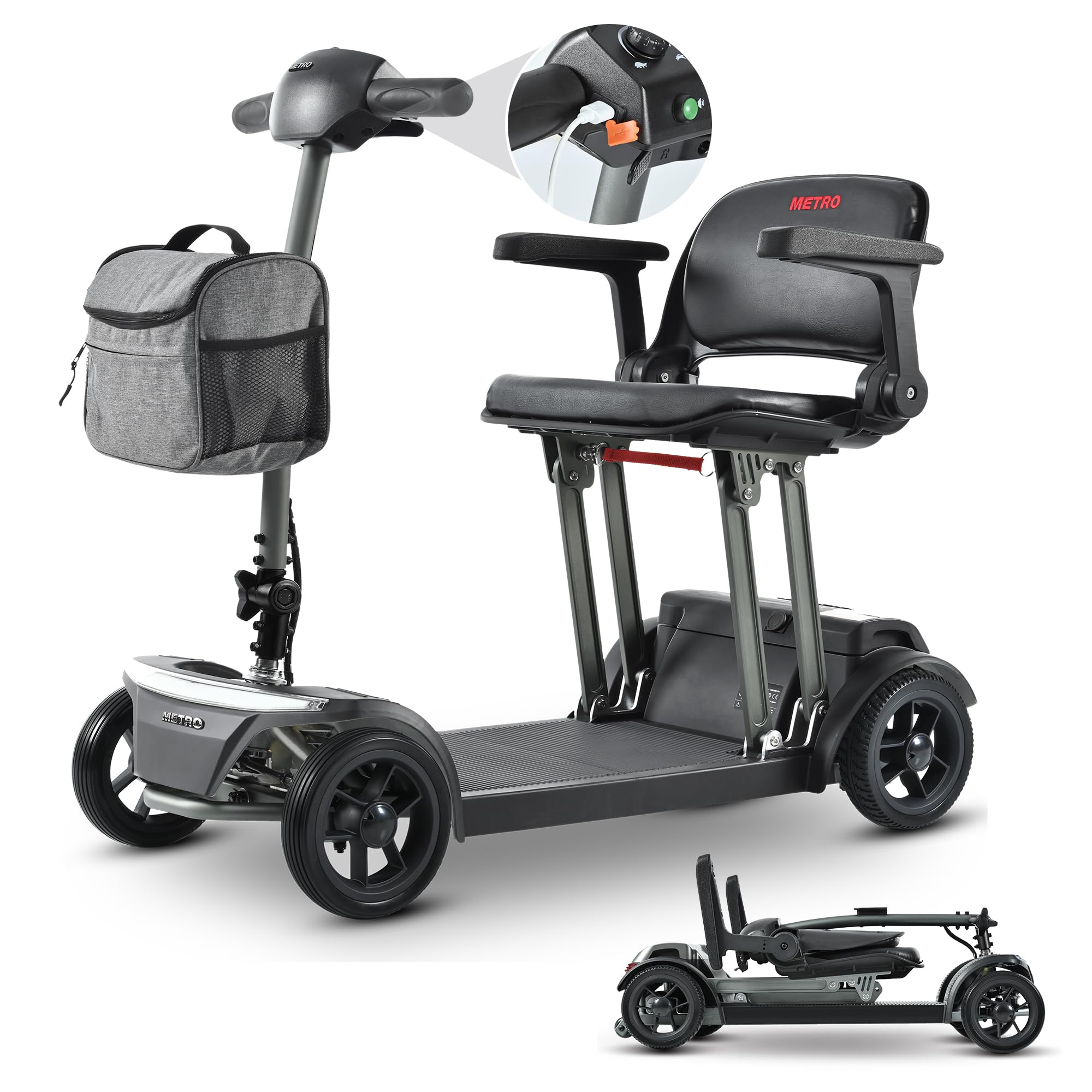 Metro Mobility Air Traveller Mobility Scooter Electric 4-Wheel 24V 4.97 MPH 10-16 Mile Range New